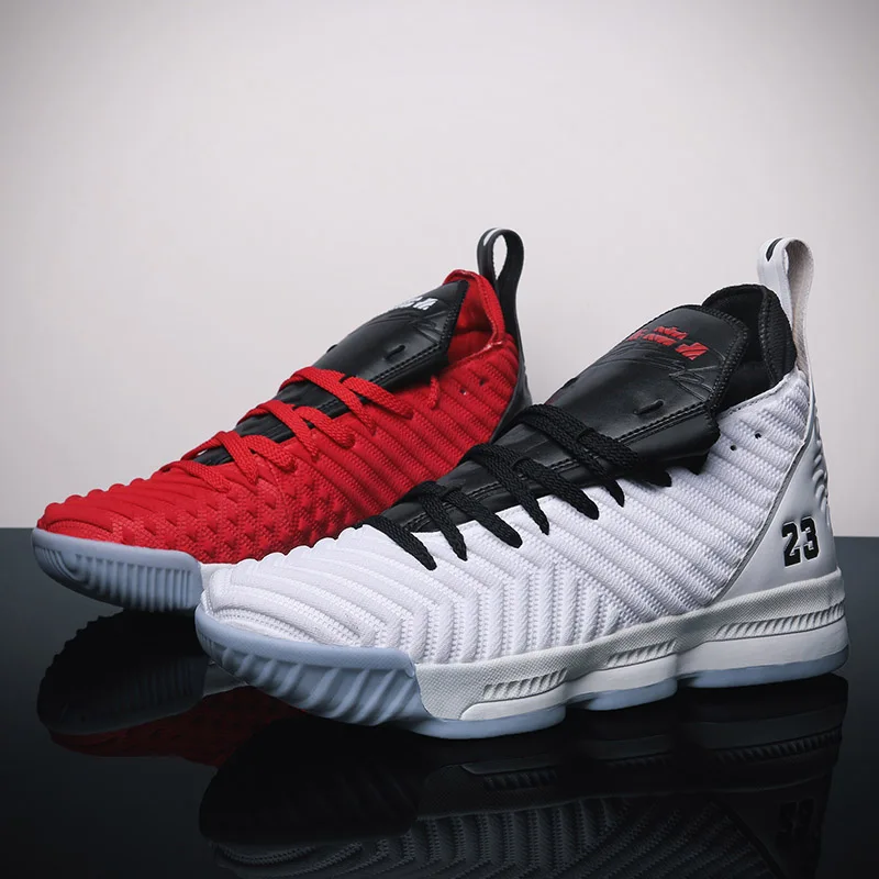 Новейшие баскетбольные кроссовки Lebron James для мужчин и женщин, высокие тренировочные ботинки, уличные спортивные кроссовки, спортивная амортизационная Обувь Jordan - Цвет: 2108 white and red