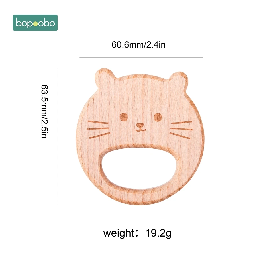 Cat Bopoobo 10 шт. деревянный Прорезыватель Подвеска для животных детские игрушки для новорожденных игровые аксессуары для гимнастики Diy Подвеска крошечный стержень бук дерево прорезыватели - Цвет: Cat