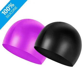 

Swimming Cap pool Caps Hat for adults Waterproof Flexible Silicone Ear Long Hair Protection Cover for Women and Man