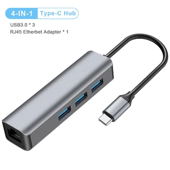 

USB C HUB Type C to Multi HDMI RJ45 VGA USB 3.0 Adapter Dock for MacBook Pro Huawei Mate 30 Card Reader USB Splitter new 2020
