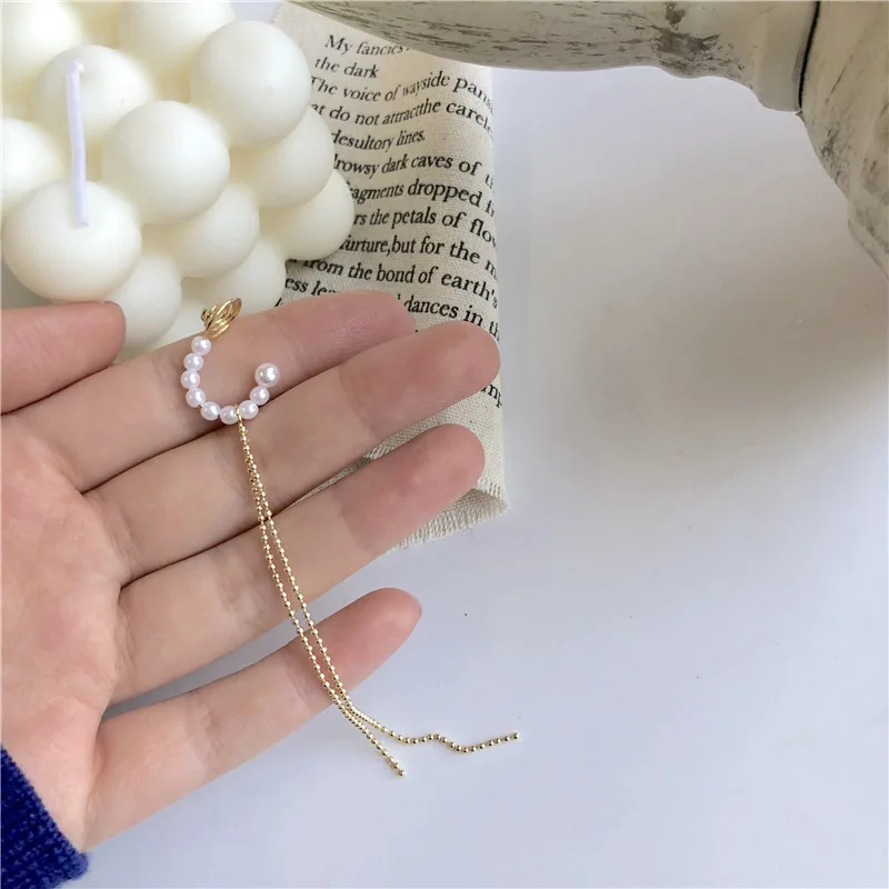

Korean Premium Pearl Tassel Earrings