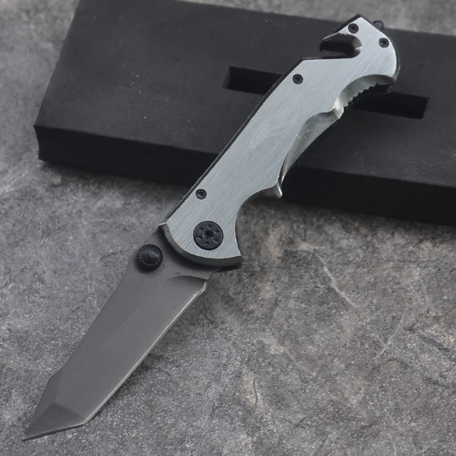 Brand Folding Knife Black Titanium Tactical Pocket Knife Rescue survival knife aluminum handle Camping Hunting knife SDIYABEIZ 4