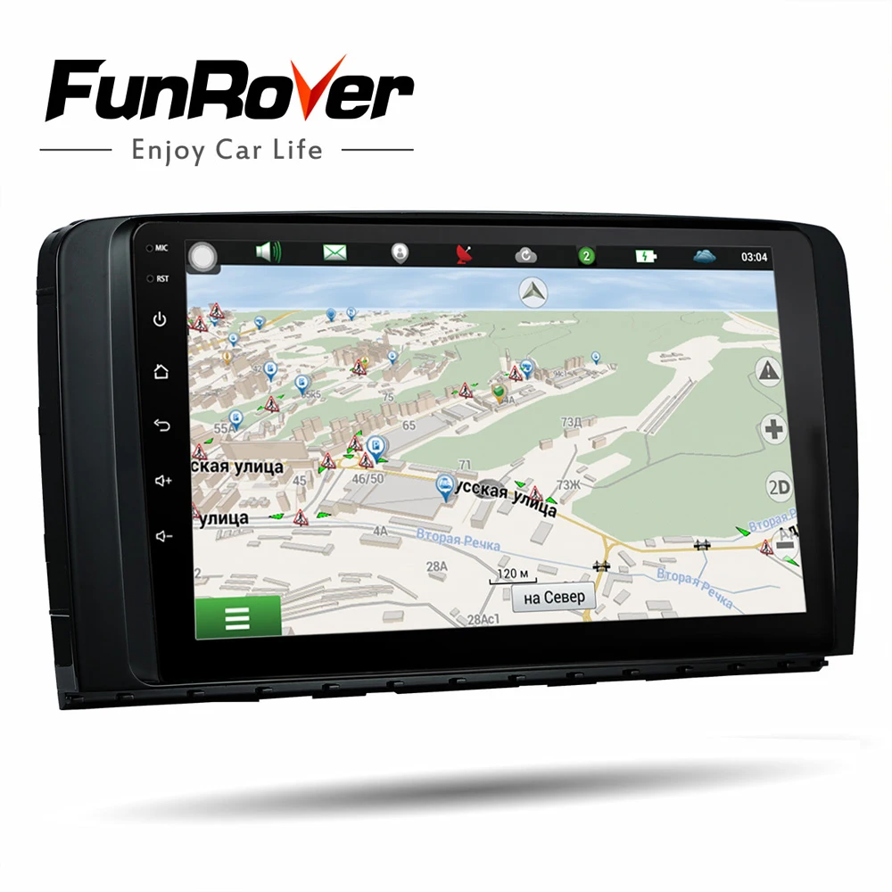 Sale Funrover 2.5D+IPS Android 9.0 CAR DVD player radio For Mercedes/Benz/AMG R Class W251 R280 R300 R350 car stereo gps multimedia 3