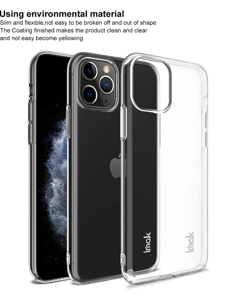 IMAK Кристалл PC Etui для Apple iPhone 11 чехол Coque iPhone 11Pro Max чехол Защита для Funda iPhone 11 Pro Max задняя крышка