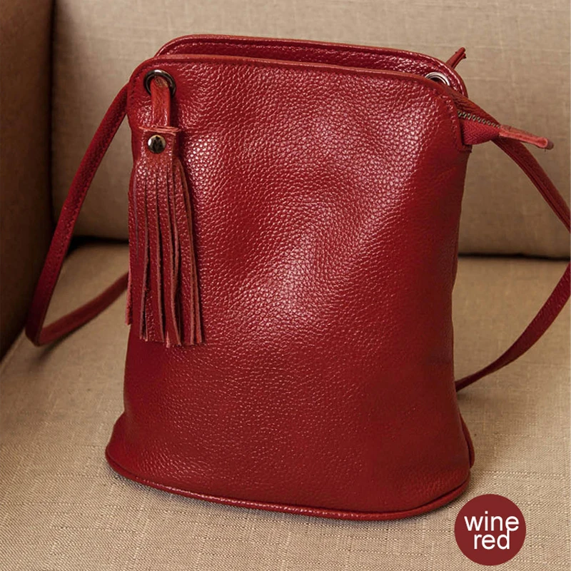 Новые кошельки для мобильного телефона через плечо, винтажная сумка, женская маленькая сумка на плечо, мягкая мини-сумка из натуральной кожи для женщин, сумки-мессенджеры - Цвет: wine red