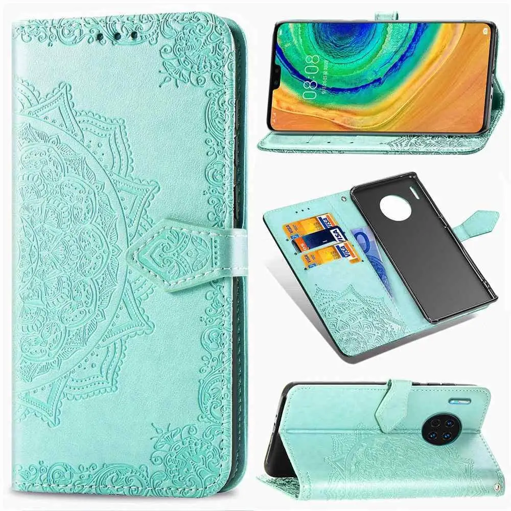 Ретро кожаный чехол с узором для huawei mate 30 Pro Honor 20 9X Nova 5 5i 5T P30 Lite P20 Y9 Prime Y7 Y6Pro откидной Чехол-кошелек