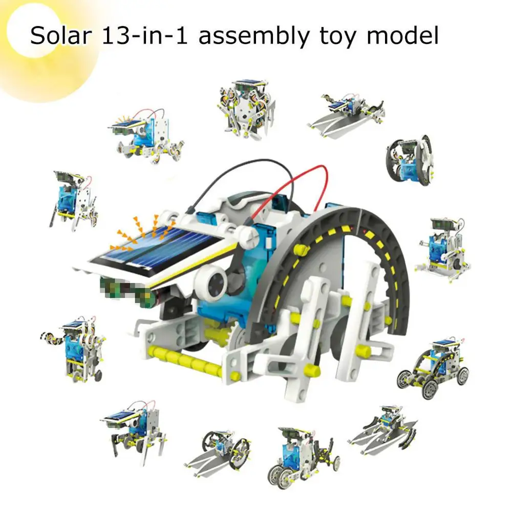 

Fashion 13 In 1 Solar Powered Robot Kit DIY Toy Solar Powered Toy Transformation Robot Kit Educational Gift Action Toys for Kids