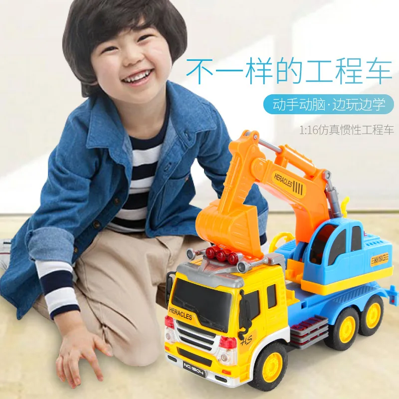 

Music Toy Boy tong dai Engineering Vehicle Story Mixer Truck Crane Excavator Toy Car Package