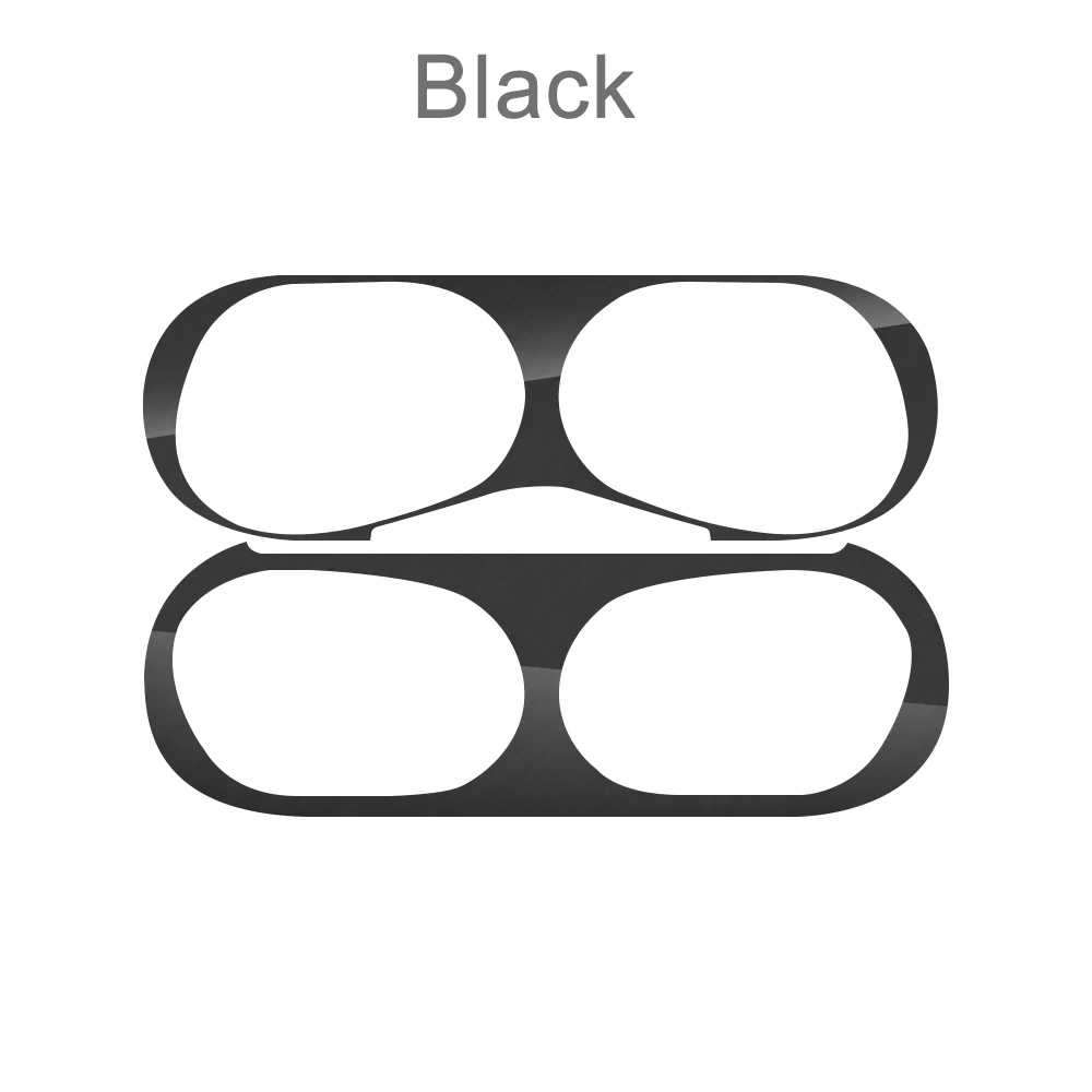 Горячая Мода ультра тонкий защитный чехол металлическая пленка наклейка железная стружка защита от пыли для AirPods pro Airpod 3 Прямая поставка - Цвет: black pro