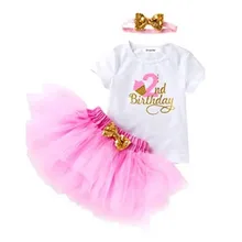 

2 Year Birthday Dress Kids Toddler Baby Girls Lace Dress Girls Party Wedding Princess Dresses Baby Girl Spring Summer Dresses