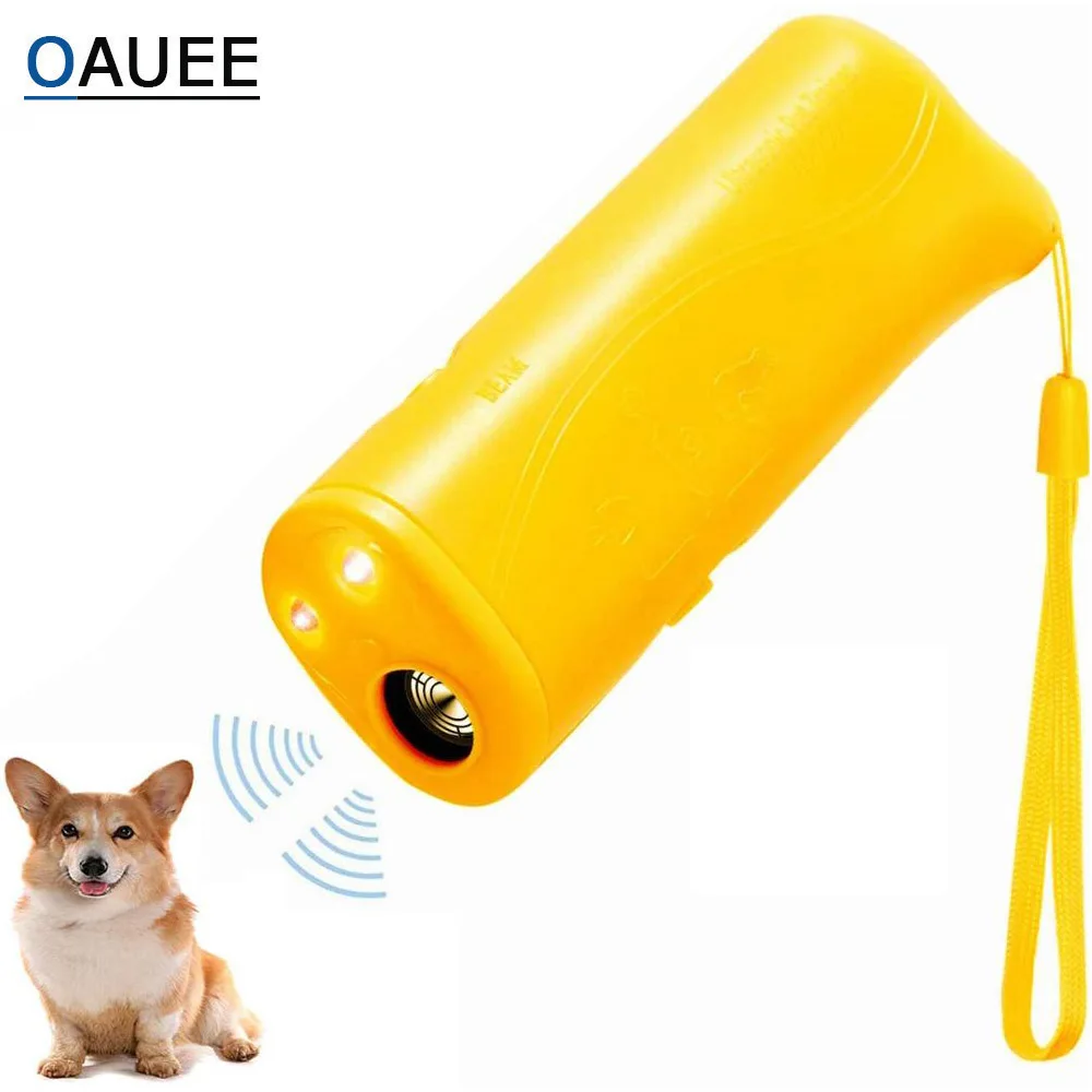 Cão de estimação repeller anti barking parar dispositivo treinamento casca treinador led ultra sônico 3 em 1 anti latindo ultra sônico sem bateria