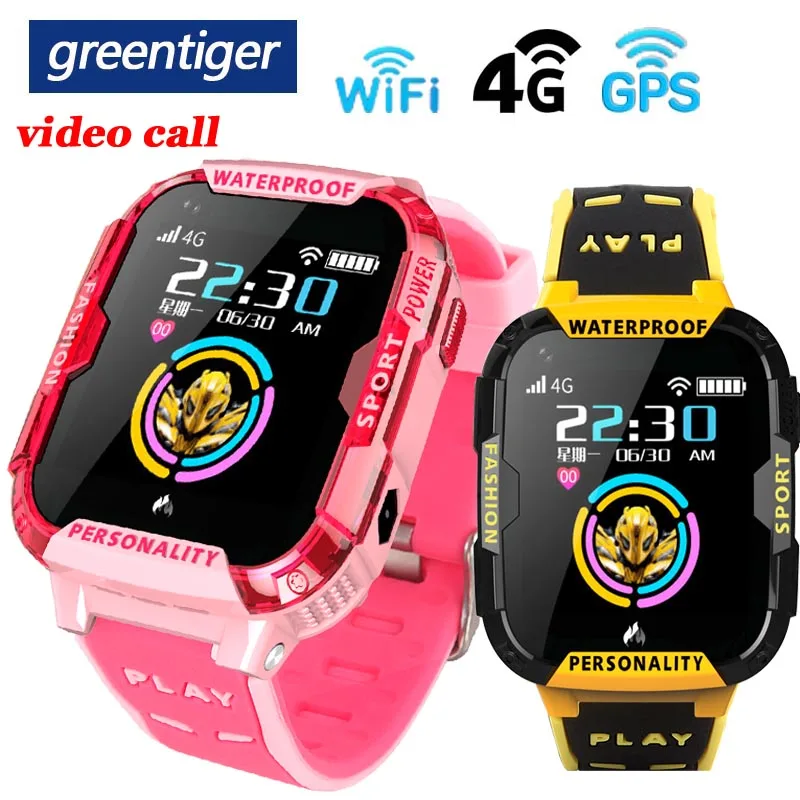 

Greentiger GPS Wifi SOS 4G Smart Watch Baby IP67 waterproof Camera position Tracker Kids Smartwatch Boys Girl VS A36E Q90