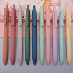 Stylo à Gel Push de dessin animé, 5 pièces/ensemble, Macaron Kawaii, papeterie 0.5mm, stylo d'étudiant, fournitures scolaires et de bureau 
