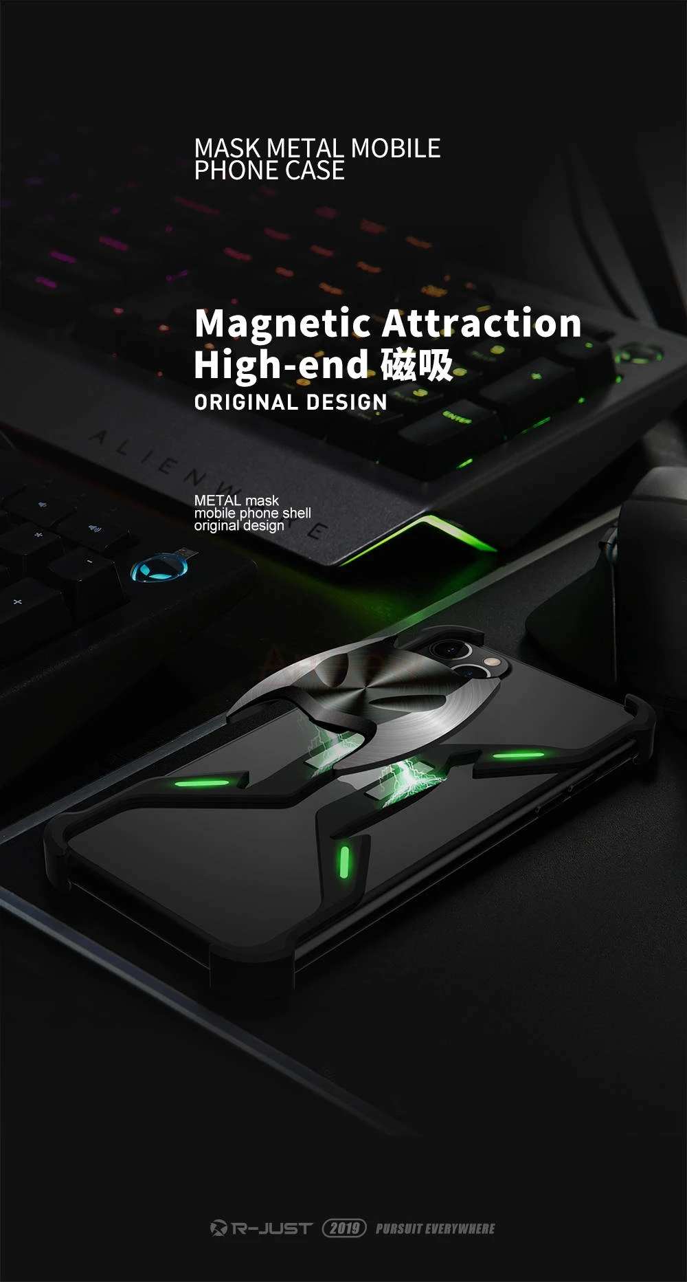 Магнитный бампер Marvel с люминесцентным Бэтменом для Apple iPhone 11 Pro MAX XS X XR 7 8 Plus, Алюминиевый металлический каркас, противоударный чехол