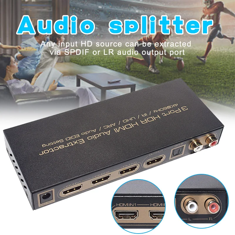 3 порта HDMI аудио экстрактор сплиттер поддержка 1080P 3D 4K x 2K для ноутбука мобильного телефона