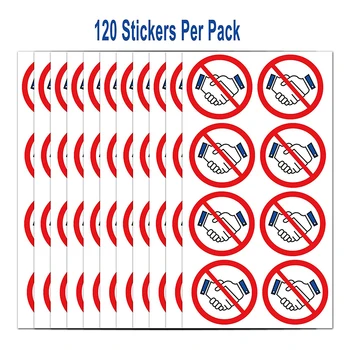 

No Handshakes Stickers 2 Inch - Circle Dot Hygienic Stickers 120 Labels Per Pack (shakehands, 2 inch)
