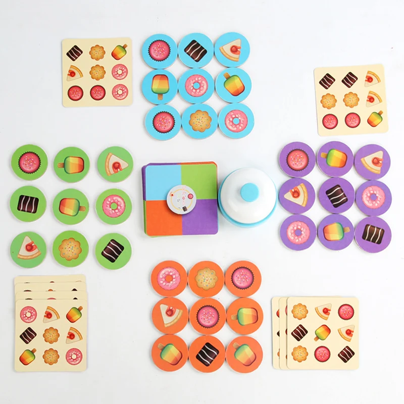 Baby Puzzle Toy Delicious Desserts Pairing Battle Game Family Parent-Child Interactive Toys Table Game Reaction Speed Training 5