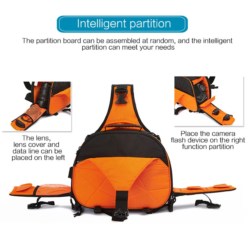 Photography Waterproof Triangle Sling Cross Body Men Women Soft Padded Camera Shoulder Bags Travel Casual Tripod Bag for Digital