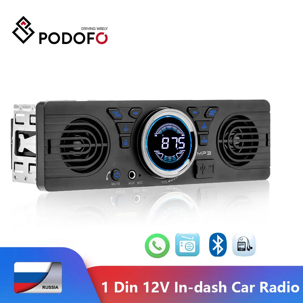 Podofo 1din radio samochodowe uniwersalne 12V FM MP3 Bluetooth Autoradio połączenie głośnomówiące Auto z głośnikiem w desce rozdzielczej 1 samochodowy odtwarzacz Stereo DIN Podofo 1din radio samochodowe uniwersalne 12V FM MP3 Bluetooth Autoradio połączenie głośnomówiące Auto z głośnikiem w desce rozdzielczej 1 samochodowy odtwarzacz Stereo DIN