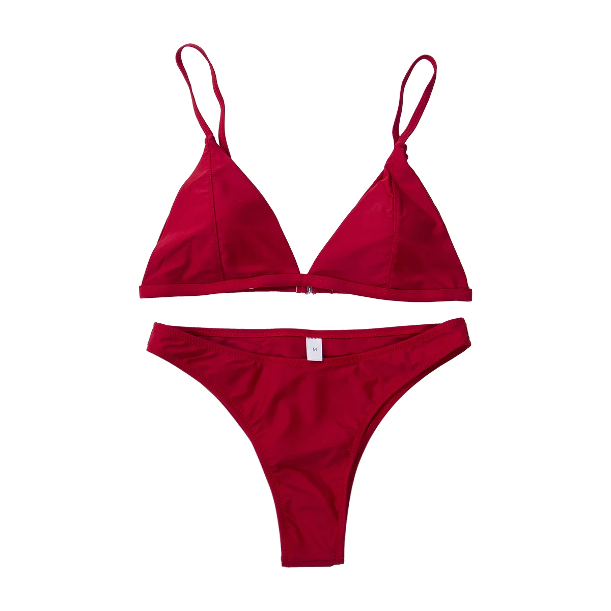 Solid Color Bikini Set Sexy Slim Swimwear Small Chest Cover