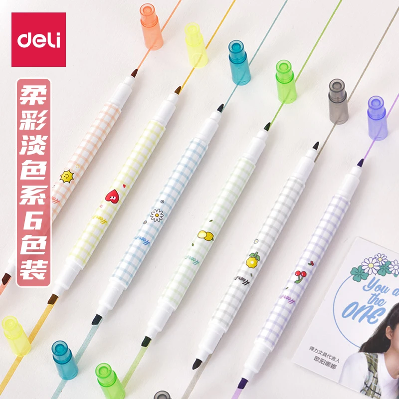 S606 Light Color Effective Double-headed Marker Students Use to Make Notes Pens Work | Канцтовары для офиса и дома