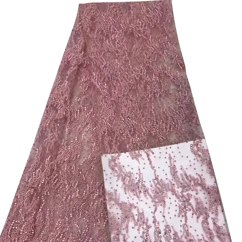 Новейшая африканская кружевная ткань высокого качества швейцарская вуаль кружева вышитые с блестками Тюль нигерийское свадебное вечернее платье 5 ярдов