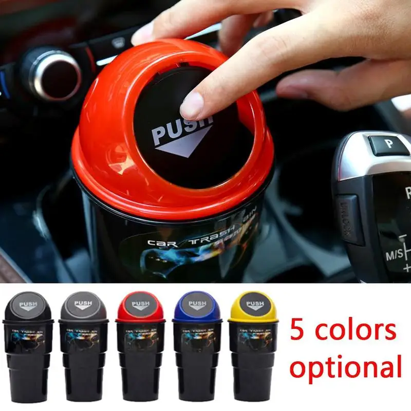 

1 Pc Car Trash Can Mini 5 Colors Simple Durable Universal Creative Home Car Cylindrical Plastic Ash-Bin Trash For Car Interior