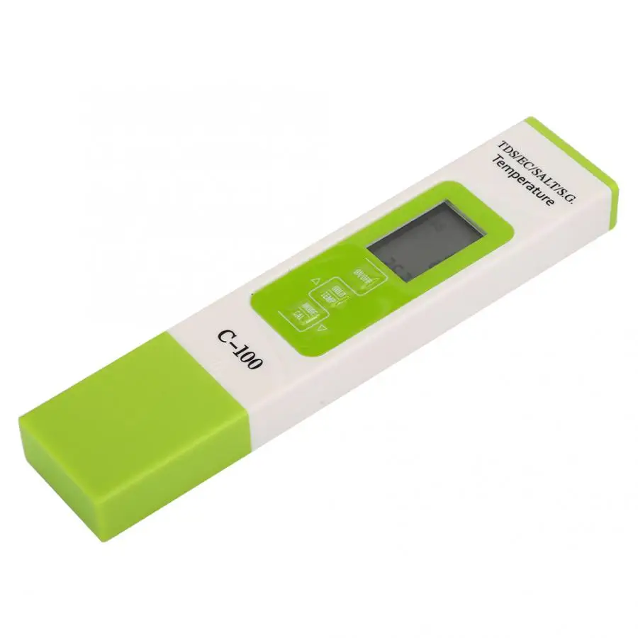 Water Quality Tester C-100 Multifunctional 5 in 1 Salinity TDS EC Seawater Test Pen Water Quality Tester Detector PH Tester