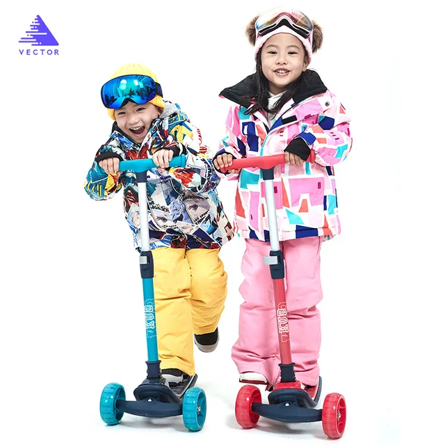 US $65.01 Extra Thick Warm Kids Ski Hood Synthetic Jacket Coat Snow Winter Outdoor Waterproof Windproof Boy G