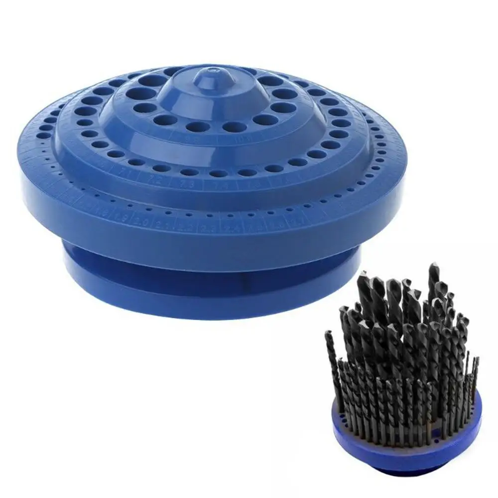 

Blue Drill Bit Storage Case Plastic Round Shape Hard Organizer Hole Tool Storage Box Container High Quality Dropshipping