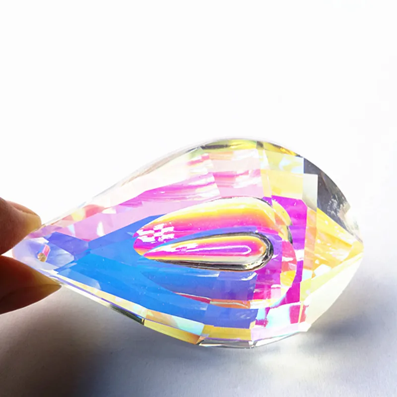 5 шт. 76 мм Красочные K9 Хрустальная люстра части Pipa кулон ccrystal Window Suncatcher рукодельный феншуй DIY украшения для дома