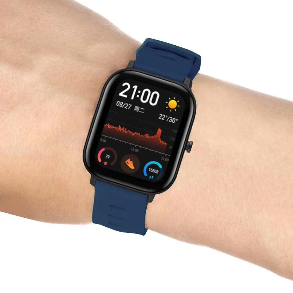Mi Band Силиконовый ремешок для Huami Amazfit GTS с плоской головкой монохромный смарт-браслет для Xiao mi Huami Amazfit GTS ремешок на запястье