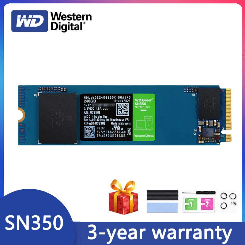Wd/western Digital Sn350 Green Disk M.2 2280 Nvme 480g 960g 240g Computer Solid Drive Ssd - Solid State Drives -
