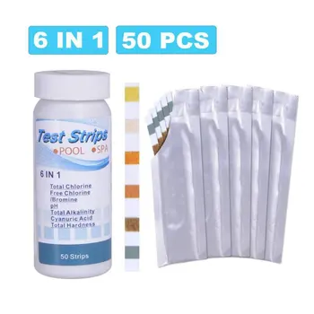 

Multifunctional 6-In-1 Swimming Pool Test Paper Residual Chlorine Ph Value Alkalinity Hardness Test Strip