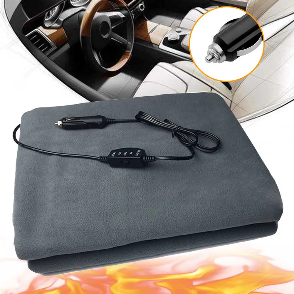 

12V Safety Home Soft Fast Insulation Camping Universal Keep Warm Electric Foldable Travel Winter Car Heated Blanket Adjustable