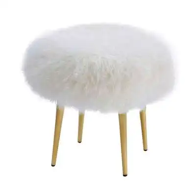 Nordic Modern Pink Dressing Stool Sofa Wool Stool with Stainless Steel Gold Leg Bedroom Change Shoe Bench Beach Make Up Chair - Цвет: style1
