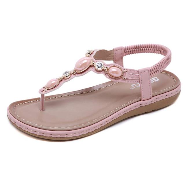 quality PU elastic strap summer sandals woman shoes new elegant jewlry decoration shoes women sandals plus size
