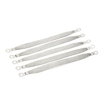 

5PCS 8″ x 1/2″ Braided Ground Straps (1/4″ Ring Terminal to 1/4″ Ring Terminal) Braided Ground Wire Ground Straps Braided