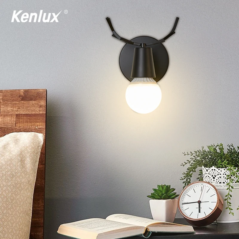 Светодиодный настенный светильник Kenlux деревянная железная лампа в