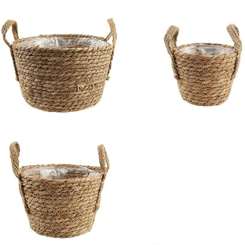 

Planter Basket Indoor Outdoor Garden Flower Plant Pots Cover Containers Woven House Natural Pots for Succulents Flowers
