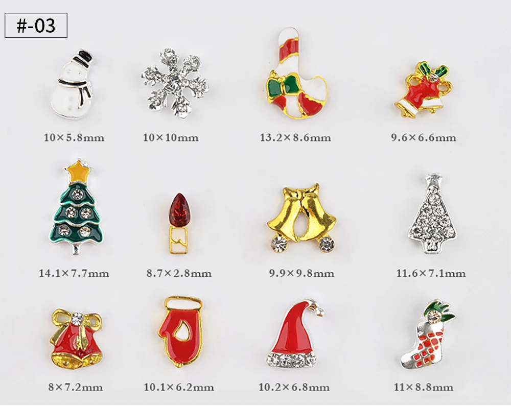 YALIAO рождественские украшения для ногтей смешанные цветные стразы Diy Дизайн ногтей в колесиках кристальный блеск Рождественская серия сплав