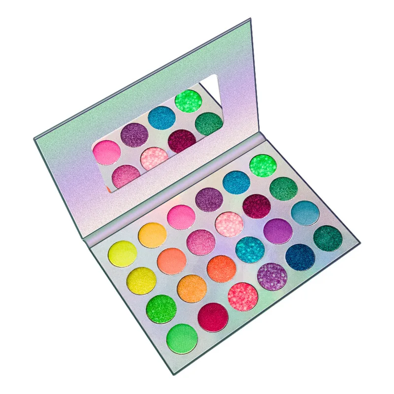 

Fashion 24 Colors Luminous Eye shadow Cosmetics Fluorescent Eye Pressed Powder Palette For Halloween Christmas 24Pcs/lot DHL