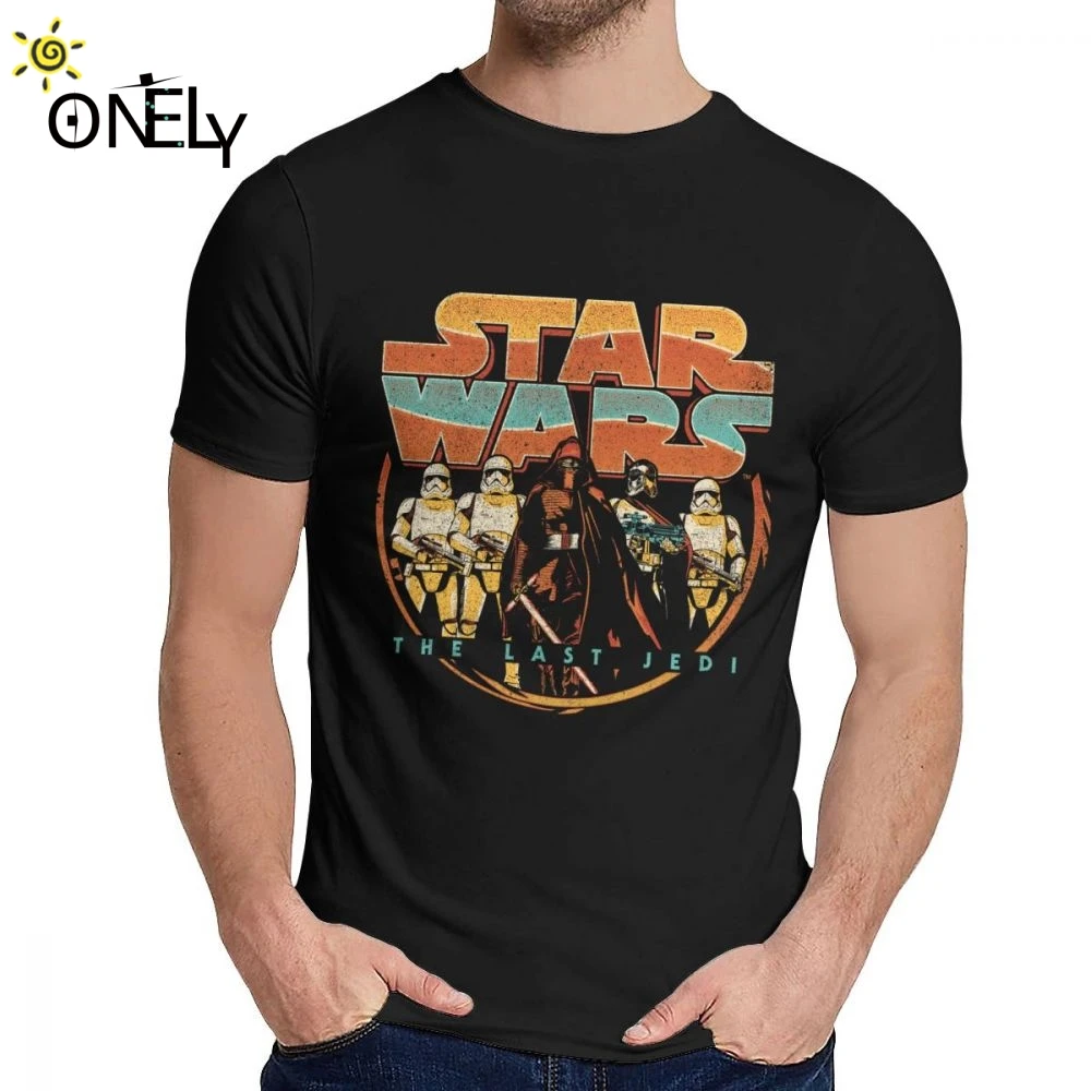 

Male T-shirt Darth Vader Star Wars Pure Cotton Picture Custom Crewneck Retro Short Sleeve