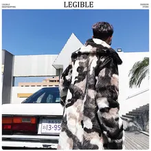 LEGIBLE, мужской модный Камуфляжный длинный плащ из искусственного меха, мужские утепленные парки в стиле хип-хоп, Мужская зимняя ветровка,, 3XL