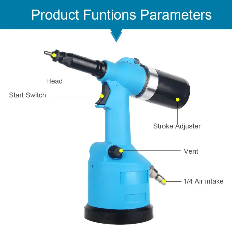 Automatic Air Rivet Nuts M3-M12 Tool Pneumatic Nut Riveter Pistol Riveter Machine