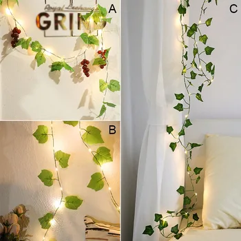 

Christmas Plastic Grape Vine Light String Household Grape Vine Decor Light String For Christmas Party Wedding Decorations