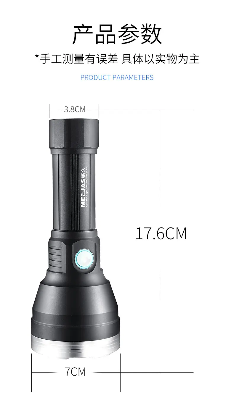 Lanterna de Longo Alcance ao ar Recarregável Livre Poderosa Lanterna Elétrica Portátil Iluminação Acampamento Ei50sd Usb Luz 15 Cheap Lanternas