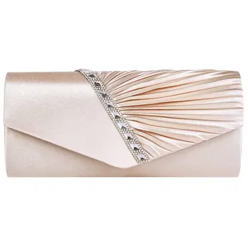 

FGGS-Women Evening Bag Diamond Ruffle Party Banquet Glitter Bag For ladies Wedding Clutches Handbag Chain Shoulder Bag Bolsas