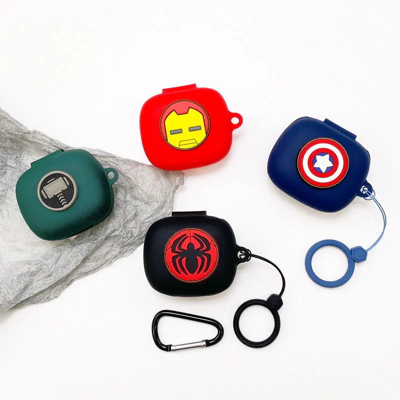 Custodia Per Auricolari Marvel Cartoon Per Jbl Live Pro +/Pro 2 Custodia Protettiva Per Cuffie Bluetooth Wireless In Silicone Per Jbl Con Gancio