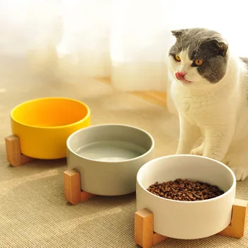 

Stackable Ceramic Pet Drinking Bowl For Dogs More Comfortable Eating For Kitten and Puppy Pet Bowl Canister Food Water & Treats
